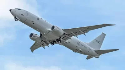 Pesawat P-8A Poseidon AS Terbang di Atas Selat Taiwan untuk Melakukan Patroli Laut