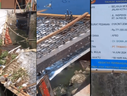 Belum Selesai Dibangun, Jembatan Kanal Pampang Sudah Ambruk