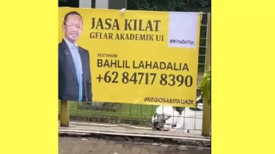 BEM UI Berhasil Memasang Spanduk "Jasa Kilat" untuk Gelar Akademik, Bahlil Disinggung?