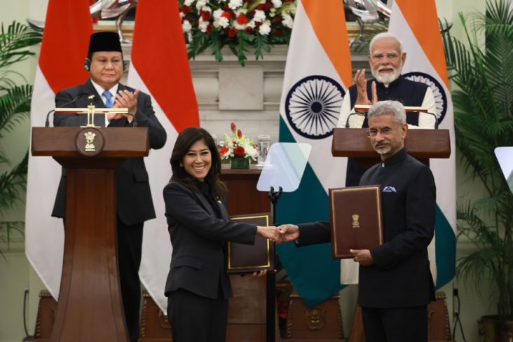 Prabowo lalu PM Modi Saksikan Pertukaran 5 MoU Kerja Sama Indonesia-India