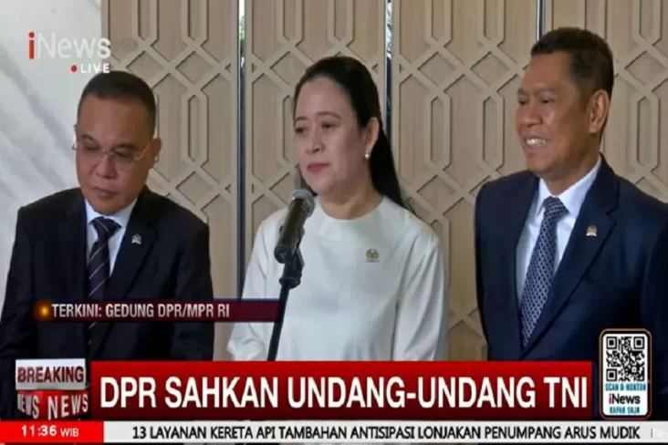 RUU TNI Disahkan Jadi UU, Puan: Apa yang tersebut yang dimaksud Dicurigai, Insyaallah Tidak Ada