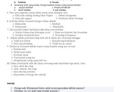 40 Soal PTS Akidah Akhlak Kelas 3 Semester 2, Lengkap Kunci Jawaban